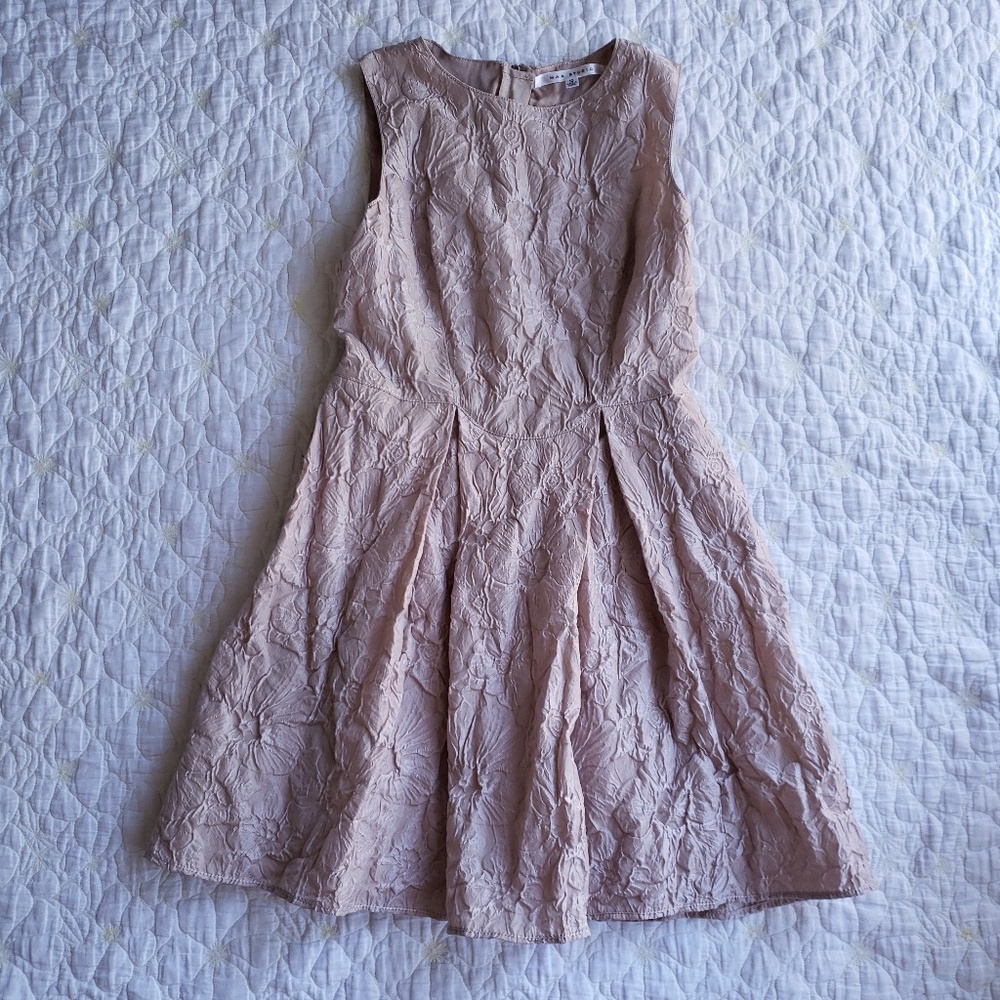 Max Studio Flower Cloque Fit & Flare Dress